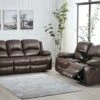 Betsy Furniture 2PC Bonded Leather Recliner Set Living Room Set, Sofa, Loveseat 8018 (Brown, Living Room Set 3+2)