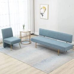 MOJAY 1 Loveseat Sofa And 2 Accent Chairs Set Couches For Living Room Furniture Set With Golden Legs For Bedroom -Safavieh Furnitue Shop 41qvIObF2NL. AC