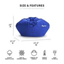 Big Joe Classic Bean Bag Chair, Sapphire Smartmax, 2ft Round -Safavieh Furnitue Shop 41rIudbyUNL