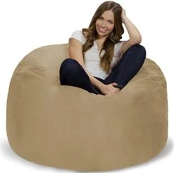 Chill Sack Bean Bag Chair: Giant 4' Memory Foam Furniture Bean Bag - Big Sofa With Soft Micro Fiber Cover - Charcoal -Safavieh Furnitue Shop 41rO78M9wAL. AC