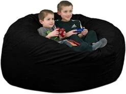 ULTIMATE SACK 4000 (4 Ft.) Bean Bag Chair: Giant Foam-Filled Furniture - Machine Washable Covers, Durable Inner Liner, 100% Virgin Foam. Comfy Bean Bag Chair. (Black, Suede) -Safavieh Furnitue Shop 41rkcIoiOKL. AC