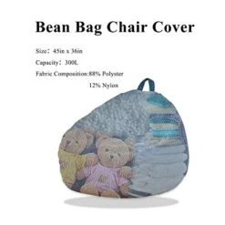 Bean Bag Chairs Cover (No Filler),Bean Bag Cover,Stuffed Animal Storage Bean Bag,Bean Bag For Kids,Adults,Teens,36 X 45 In Blue Bean Bag -Safavieh Furnitue Shop 41rlQ59FZbL