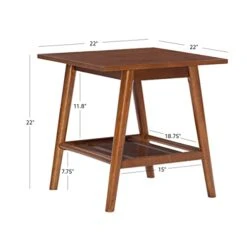Linon Walnut Melissa Mid-Century End Table, Large -Safavieh Furnitue Shop 41sxU7sF4KL