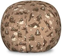 Ambesonne Zebra Print Storage Toy Bag Chair, Striped Zebra Animal Print Nature Wildlife Inspired Simplistic Illustration, Stuffed Animal Organizer Washable Bag, Small Size, White Charcoal -Safavieh Furnitue Shop 41t0Ml YcfL. AC