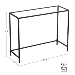 VASAGLE 39.4 Inches Console Table, Tempered Glass Sofa Table, Modern Entryway Table, Metal Frame, Easy To Assemble, Adjustable Feet, For Living Room, Hallway, Black ULGT026B01 -Safavieh Furnitue Shop 41tE2QjSgiL