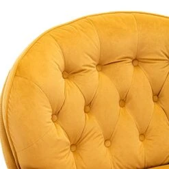 LoLado Velvet Chaise Lounge Indoor Cozy Oversized Swivel Reading Chair With Footrest, Yellow -Safavieh Furnitue Shop 41tHZ5k8HML
