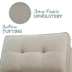 Abbyson Living Fabric Upholstered 5-Piece Modular Sectional Sofa With Coordinating Ottoman, Ivory -Safavieh Furnitue Shop 41uiGIjsz4S