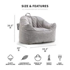 Big Joe Hug Bean Bag Chair, Gray Hyde, 3ft -Safavieh Furnitue Shop 41usi6VzErL