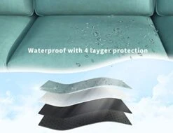 LLappuil Modular Sectional Sofa With Storage, Faux Leather Fabric 7 Seater Modular Sofa With Reversible Chaise, 112 Inch Convertible U Shape Sectional Couch With Ottomans, Aqua Blue -Safavieh Furnitue Shop 41vSBHkeHVL 1