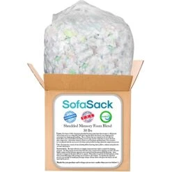 Sofa Sack Shredded Foam Refill: Memory Foam Filling Refill For Bean Bags, Dog Beds And Pillows, 30lbs, Multi-Color -Safavieh Furnitue Shop 41vVkmdMOaL