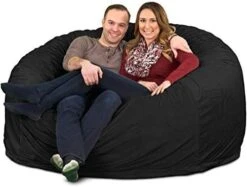 ULTIMATE SACK 6000 (6 Ft.) Bean Bag Chair Cover In Multiple Colors: Cover ONLY. (6000, Navy Suede) -Safavieh Furnitue Shop 41vfGP0M9DL. AC