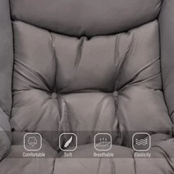 Welnow Lazy Chair With Ottoman, Modern Lounge Accent Chair With Armrests And A Side Pocket, Leisure Upholstered Sofa Chair Set, Reading Chair With Footrest For Small Space, Corner Chair, Dark Grey -Safavieh Furnitue Shop 41w2WAYJ51L