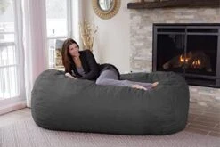 Chill Sack Memory Foam Bean Bag Lounger, 7.5-Feet, Charcoal -Safavieh Furnitue Shop 41w6LurwymL