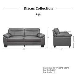 Homelegance 3-Piece Fabric Sofa Set, Dark Gray -Safavieh Furnitue Shop 41wQsFvoX3L