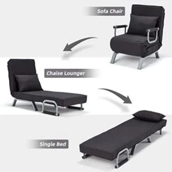 Haddockway Single Person Sofa Bed Sleeper Chair Convertible Chaise Lounge Couch,Folding Sofa Arm Chair With Pillow&5 Position Adjustable Backrest,Upholstered Lazy Bed Leisure Recliner For Home Office 10 Haddockway Single Person Sofa Bed Sleeper Chair Convertible Chaise Lounge Couch,Folding Sofa Arm Chair With Pillow&5 Position Adjustable Backrest,Upholstered Lazy Bed Leisure Recliner For Home Office -Safavieh Furnitue Shop 41wU9QGUHRL