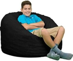 ULTIMATE SACK 3000 (3 Ft.) Bean Bag Chair: Giant Foam-Filled Furniture - Machine Washable Covers, Durable Inner Liner, 100% Virgin Foam. Comfy Bean Bag Chair. (Electric Blue, Suede) -Safavieh Furnitue Shop 41wsLxDT0pL. AC
