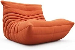 VOMXUF Fireside Chair, Oversized Armless Chair, Soft Microfiber Leather Floor Lounge Chair Lazy Sofa Accent Chair For Living Room Bedroom Salon Office -Safavieh Furnitue Shop 41xAVFmUtML. AC