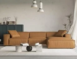 Acanva Modern L-Shaped Deep Sectional Sofa Furniture Set For Living Room Lounge, Minimalist Style Comfy Suedette Upholstery Corner Couch With Chaise, Beige -Safavieh Furnitue Shop 41xC4LVyL. AC