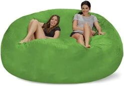 Chill Sack Bean Bag Chair: Giant 8' Memory Foam Furniture Bean Bag - Big Sofa With Soft Micro Fiber Cover - Olive -Safavieh Furnitue Shop 41xR j4IP0L. AC