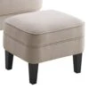 Rosevera McCarthy Furniture Ottoman Arm Living Room Comfy Small Accent Chairs For Bedroom, Standard Size, Velvet Beige