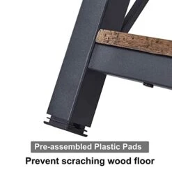 BON AUGURE Industrial Sofa Console Table For Entryway, 3 Tier Foyer Table For Hallway, Rustic Hall Tables Behind Couch (47 Inch, Rustic Brown) -Safavieh Furnitue Shop 41xy2YtjjCL