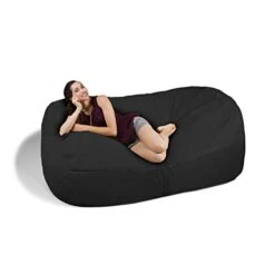 Jaxx 7 Foot Giant Bean Bag Sofa, Black -Safavieh Furnitue Shop 41y8GklA2fL