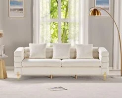AMERLIFE Sofa, 2 Piece Sofa Set, Loveseat Set- Oversize Sofa Couch, Comfy Sofa For Living Room- Bouclé Deep Seat Sofa, White Sofa -Safavieh Furnitue Shop 41yPzBZPEmL. AC