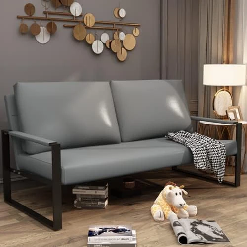 AWQM PU Leather Love Seats Sofa, 45" Mini Upholstered Couch For Small Space, Modern Accent Chair With Armrest And Removable Cushions, 2-Seater Lounge For Living Room, Bedroom, Office (Brown) 12 AWQM PU Leather Love Seats Sofa, 45" Mini Upholstered Couch For Small Space, Modern Accent Chair With Armrest And Removable Cushions, 2-Seater Lounge For Living Room, Bedroom, Office (Brown) - Image 12