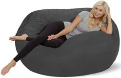 Chill Sack - Bean Bag Lounger, 5-Feet, Charcoal -Safavieh Furnitue Shop 41z9a7h5yhL. AC