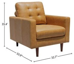 Amazon Brand – Rivet Cove Mid-Century Modern Tufted Leather Accent Chair, 32.7"W, Caramel 17 Amazon Brand – Rivet Cove Mid-Century Modern Tufted Leather Accent Chair, 32.7"W, Caramel -Safavieh Furnitue Shop 41zVW6QLMAL