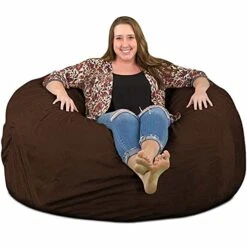 ULTIMATE SACK 5000 (5 Ft.) Bean Bag Chair Cover In Multiple Colors: Cover ONLY. (5000, Brown Suede)