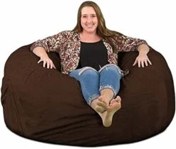 ULTIMATE SACK 5000 (5 Ft.) Bean Bag Chair Cover In Multiple Colors: Cover ONLY. (5000, Brown Suede) -Safavieh Furnitue Shop 41zjwKUx9uL. AC