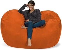 Chill Sack Bean Bag Chair Cover, 7-5-feet, Ultrafur - Charcoal -Safavieh Furnitue Shop 51 fu1mLegL. AC