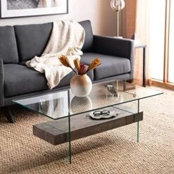 Safavieh Home Kayley Natural And Glass Coffee Table -Safavieh Furnitue Shop 5101muCAjgL. AC