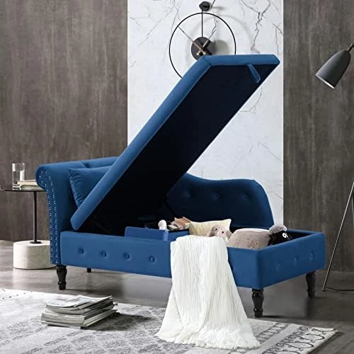 Velvet Chaise Lounge Indoor Chair With Pillow, Button Tufted Right Arm Facing Lounge Chair Bed With Nailhead Trim And Turned Legs, Modern Sleeper Sofa Couch For Living Room Bedroom Office (Rose) 6 Velvet Chaise Lounge Indoor Chair With Pillow, Button Tufted Right Arm Facing Lounge Chair Bed With Nailhead Trim And Turned Legs, Modern Sleeper Sofa Couch For Living Room Bedroom Office (Rose) - Image 6