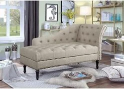 Rosevera Deedee Linen Upholstered Chaise Lounge Chair With Nailhead Trim For Living Room And Bedroom, Standard, Royal Navy -Safavieh Furnitue Shop 510NUnQJl4L. AC