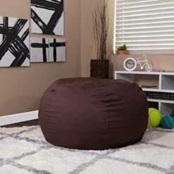 EMMA + OLIVER Oversized Solid Gray Refillable Bean Bag Chair For All Ages -Safavieh Furnitue Shop 510bMAkcA6L. AC