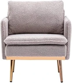 HOMEFUN Accent Chair Set Of 2, Velvet Wingback Armchair Modern Upholstered Single Sofa With Metal Legs For Living Room Bedroom Nursery, Beige -Safavieh Furnitue Shop 510tVKnl1hL. AC