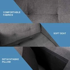 STHOUYN Mid Century Modern Upholstered Fabric Accent Chair With Arms Set Of 2 Armchair Comfy Reading Chair For Living Room Studio Office Couch, Single Sofa Set Bedroom Grey 9 STHOUYN Mid Century Modern Upholstered Fabric Accent Chair With Arms Set Of 2 Armchair Comfy Reading Chair For Living Room Studio Office Couch, Single Sofa Set Bedroom Grey -Safavieh Furnitue Shop 510za6SKmML