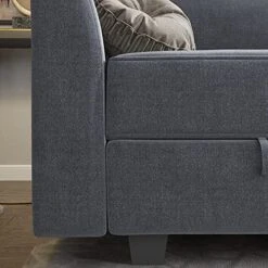 HONBAY Modular Sectional Sofa With Reversible Chaises Sofa With Ottoman U Shaped Sectional Couch For Living Room, Bluish Grey -Safavieh Furnitue Shop 511EYrzRciS