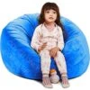 Stuffed Animal Storage Bean Bag Chair Cover(No Filler Included) Stuffable Bean Bag - Stuffed Animal Bean Bag Storage For Kids & Teans Super Soft And Comfortable Bean Bag Stuffed Animal Storage Extra Large - Round Blue