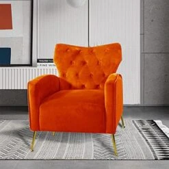 Sucrever Green Accent Chairs Set Of 2 With Armrests/Pillow, Upholstered Wingback Chair, Comfy Tufted Easy Stylish Velvet Accent Chair Set Of 2 For Bedroom Living Room Club And Fireplace -Safavieh Furnitue Shop 512rnG77rwL. AC