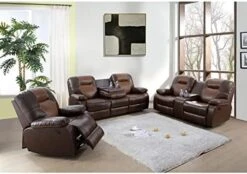 A Ainehome Living Room Furniture Couch Recliner Set With Console Storage Recliner Sofa And Loveseat Chair Sets Couch For Living Room(C-Brown Leatherel,3 Piece Set) -Safavieh Furnitue Shop 5136nKMX8RL. AC