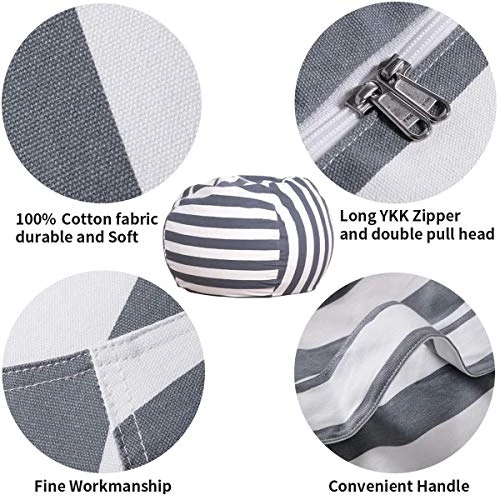 Wekapo Stuffed Animal Storage Bean Bag Chair Cover For Kids | Stuffable Zipper Beanbag For Organizing Children Plush Toys Large Premium Cotton Canvas 3 Wekapo Stuffed Animal Storage Bean Bag Chair Cover For Kids | Stuffable Zipper Beanbag For Organizing Children Plush Toys Large Premium Cotton Canvas - Image 3