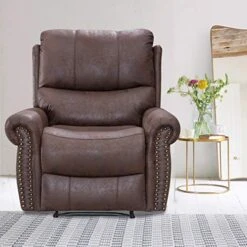 Recliner Chair Reclining Recliner Sofa Couch Sofa Palomino Fabric Home Theater Seating Manual Recliner Motion For Living Room