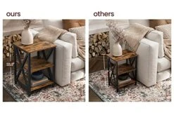 VASAGLE TV Stand For Up To 65-Inch Televisions, 57.9 X 15.7 X 19.7, Rustic Brown & End Table, Side Table With Storage, 15.7 X 15.7 X 23.6 Inch, Rustic Brown And Black ULET278B01V1 -Safavieh Furnitue Shop 513nhITKyhL