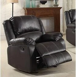 Elountik Modern Zuriel Motion Reclining Loveseat With Tight Back & Seat Cushion,Tight Pillow Top Arm, Recliner Loveseat With Motion Reclining Mechanism For Living Room (Black PU, Reclining Loveseat) -Safavieh Furnitue Shop 514QifP8jnL. AC