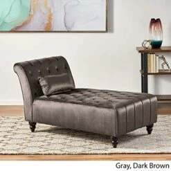 Christopher Knight Home Rubie Velvet Chaise, Grey 54D X 28.5W X 30.25H In -Safavieh Furnitue Shop 514c7gmjYML