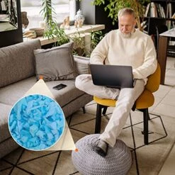 Amorstra Bean Bag Filler Shredded Memory Foam Filling 10 Pounds, Pillow Stuffing Bean Bag Refill Material For Pouf Ottoman Couch Cushion Dog Bed Stuffed Animals And Art Crafts - Blue -Safavieh Furnitue Shop 514fLQdACSL