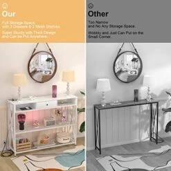 Armocity Console Table With Outlets, Entryway Table For Entry, 47 Inch Sofa Table With Drawers, Long Hallway Table, Industrial Behind Couch Table For Entryway, Sofa Couch, Entrance, Hallway, White 12 Armocity Console Table With Outlets, Entryway Table For Entry, 47 Inch Sofa Table With Drawers, Long Hallway Table, Industrial Behind Couch Table For Entryway, Sofa Couch, Entrance, Hallway, White -Safavieh Furnitue Shop 514jzeF52IL